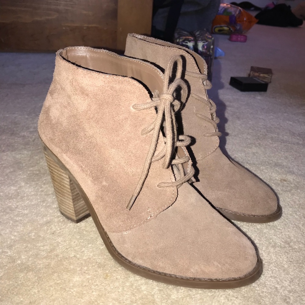 jessica simpson tan lace up heel boots